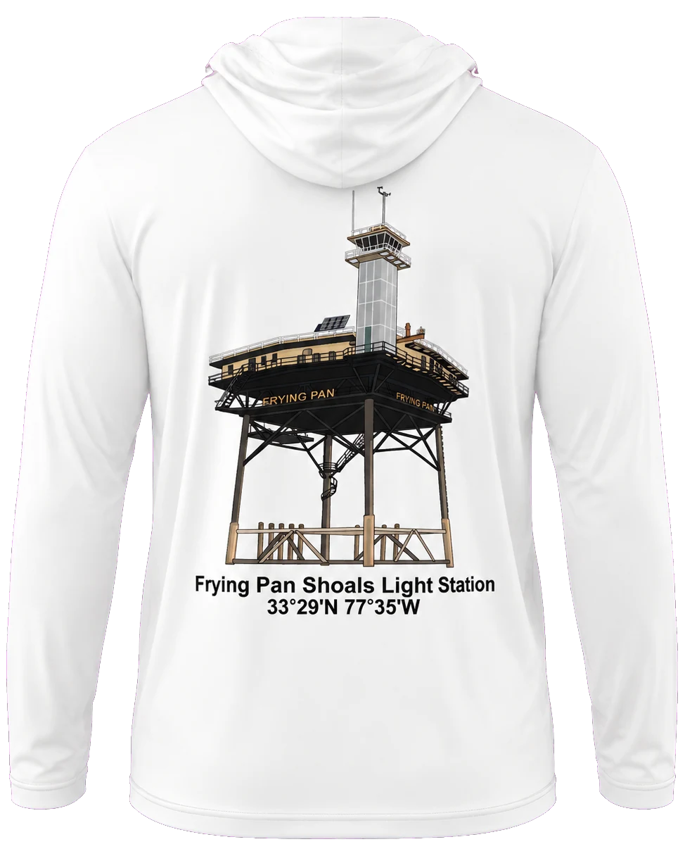 The Station Sun Hoodie — Hooded UPF performance knit — sleeves, hood, and nothing catching the back of your neck. — back